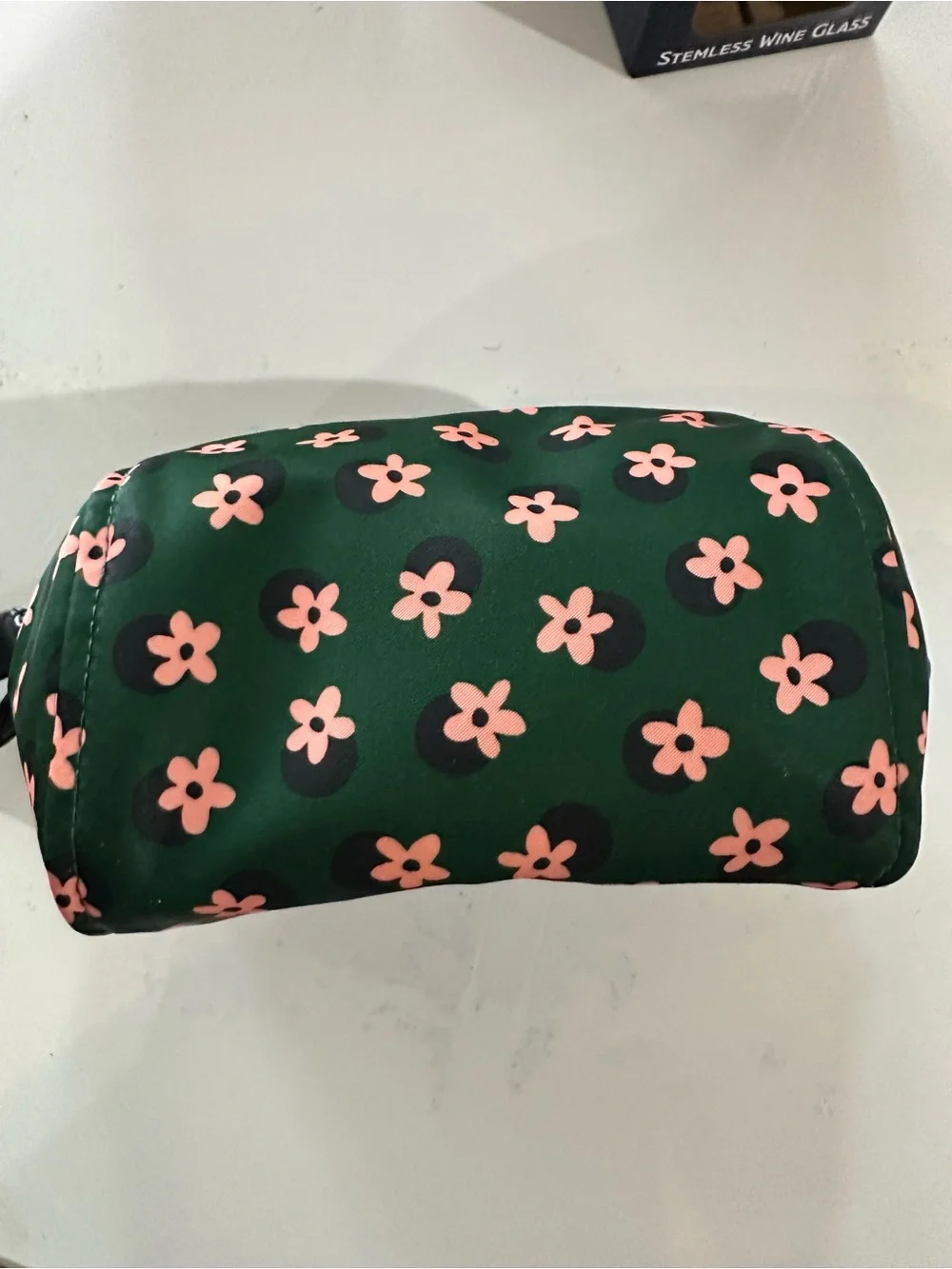 kate spade green floral Chelsea cosmetic bag